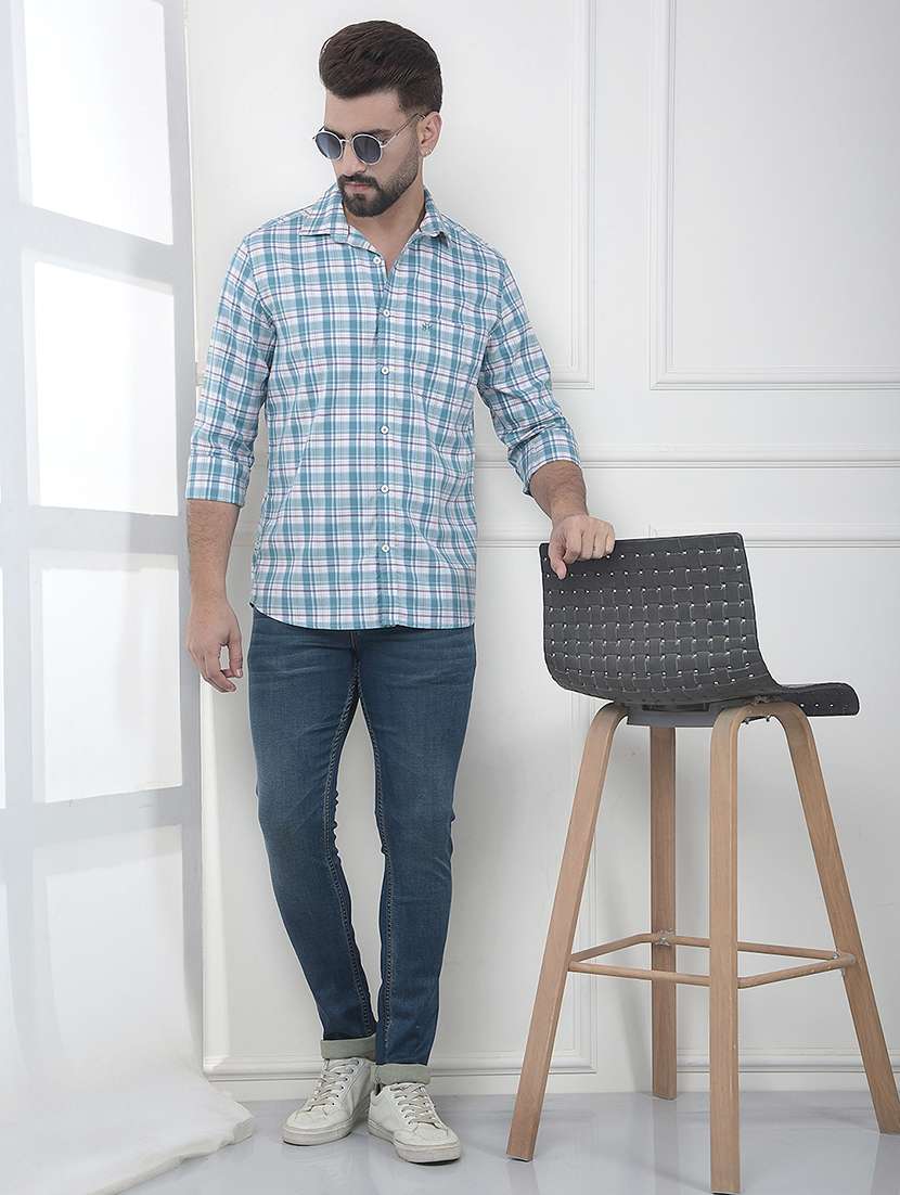 men checkered long sleeve slim fit casual shirt - 22323119 -  Standard Image - 5