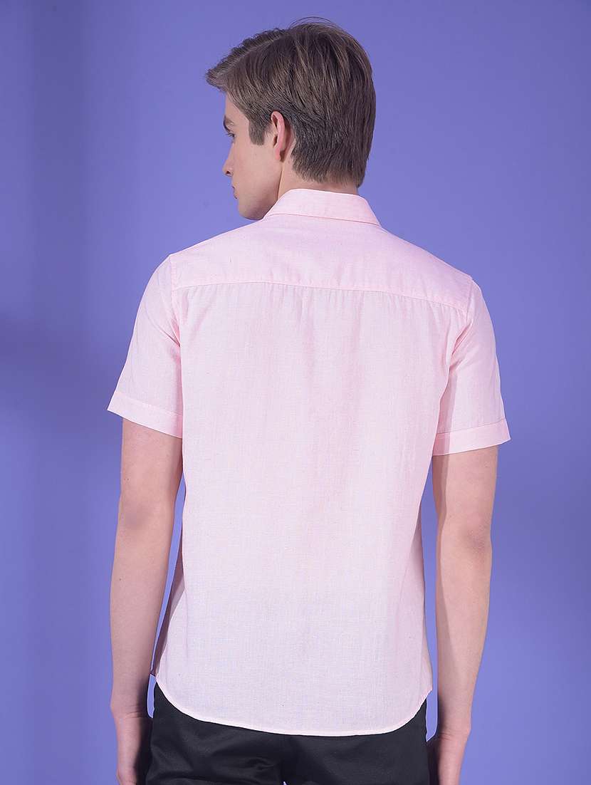 men solid short sleeve slim fit casual shirt - 22323129 -  Standard Image - 3