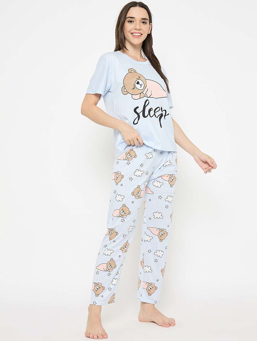 Women Printed Nightwear Pyjama Set - 22323233 -  Standard Image - 3