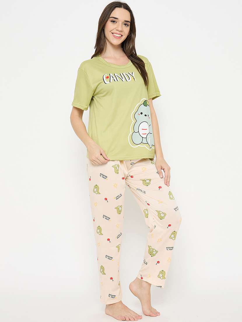 Women Printed Nightwear Pyjama Set - 22323235 -  Standard Image - 3
