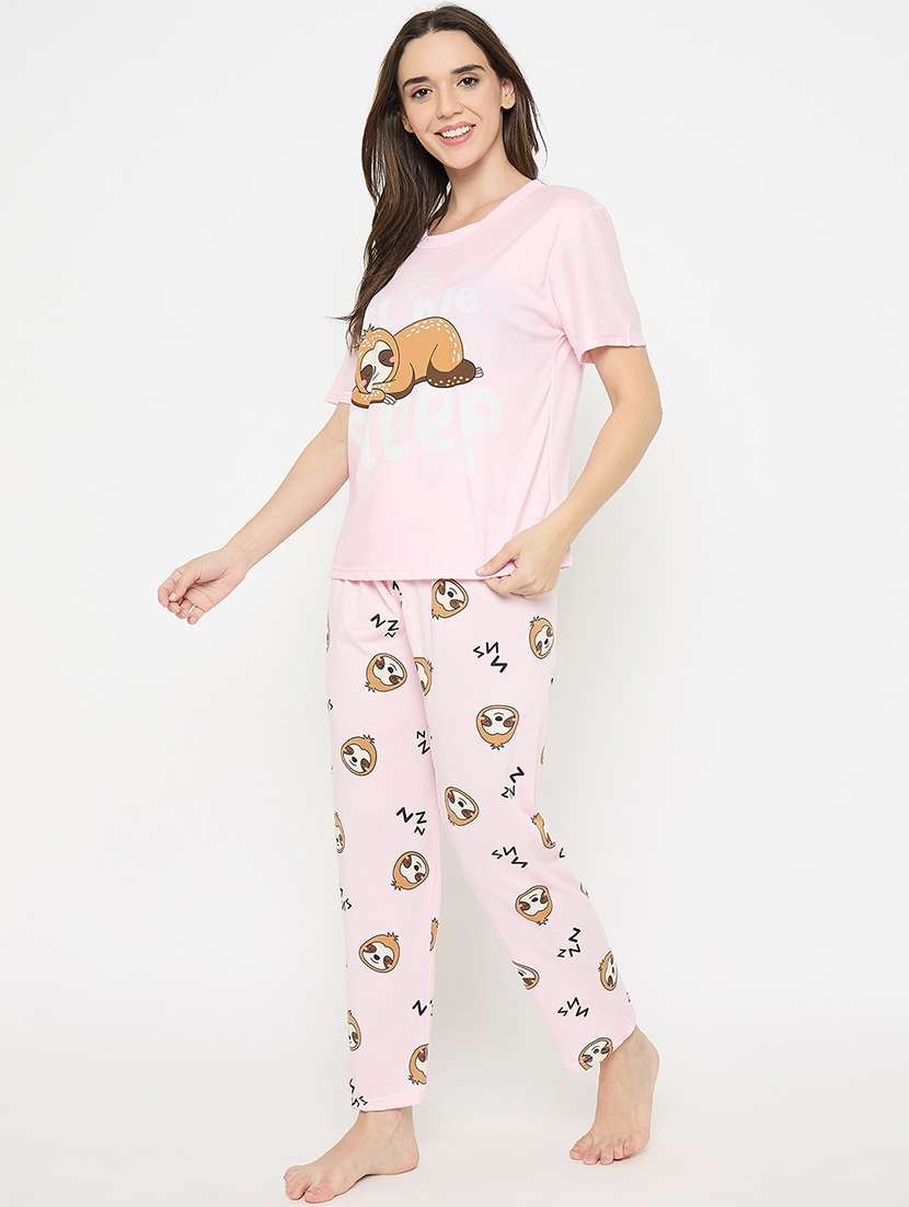 women printed nightwear pyjama set - 22323236 -  Standard Image - 3