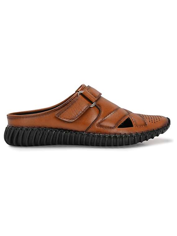 men tan slip on sandal - 22323239 -  Standard Image - 3