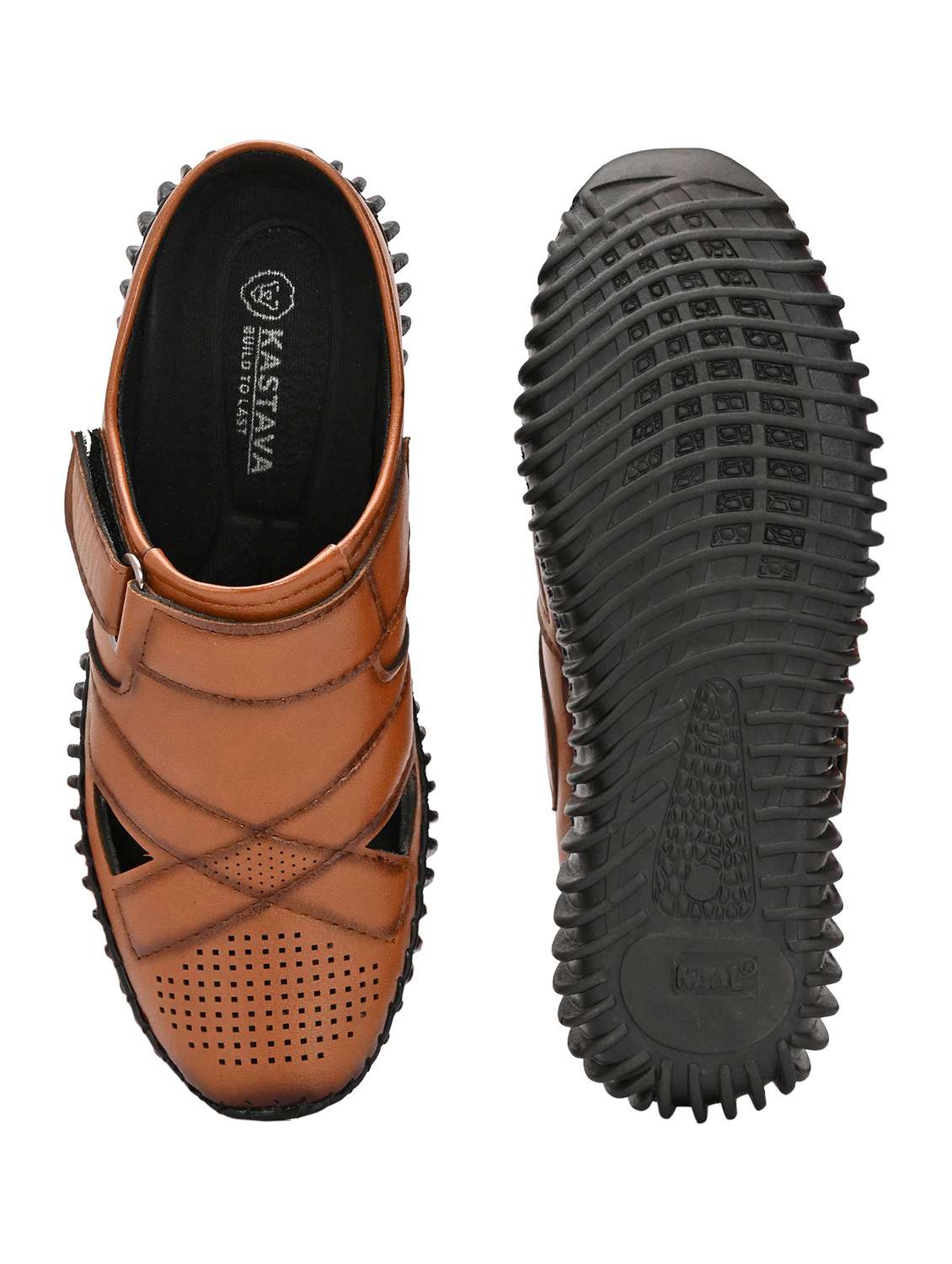 men tan slip on sandal - 22323239 -  Standard Image - 5