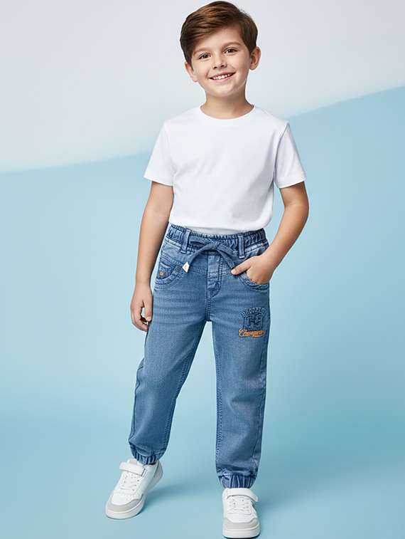 boys solid mid rise jogger - 22323245 -  Standard Image - 3