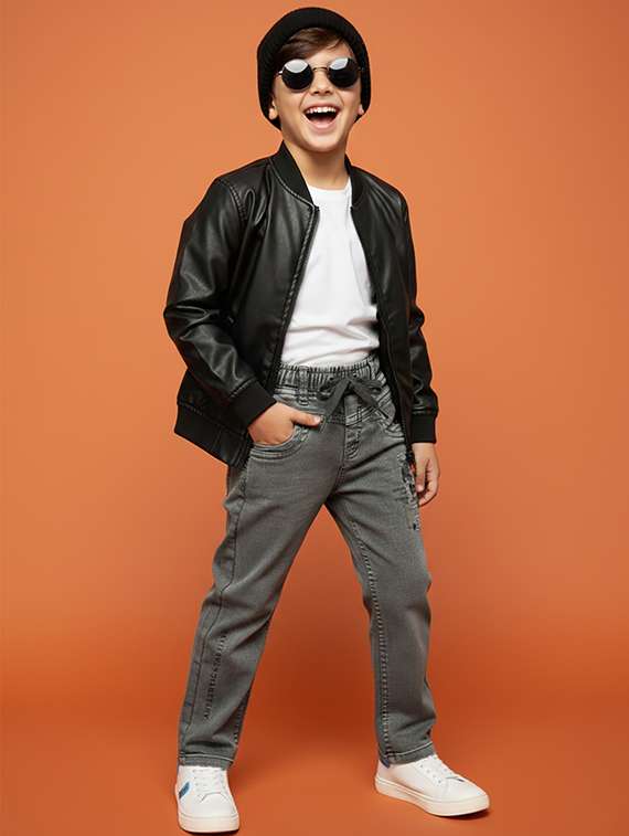 boys solid mid rise jeans - 22323263 -  Standard Image - 3