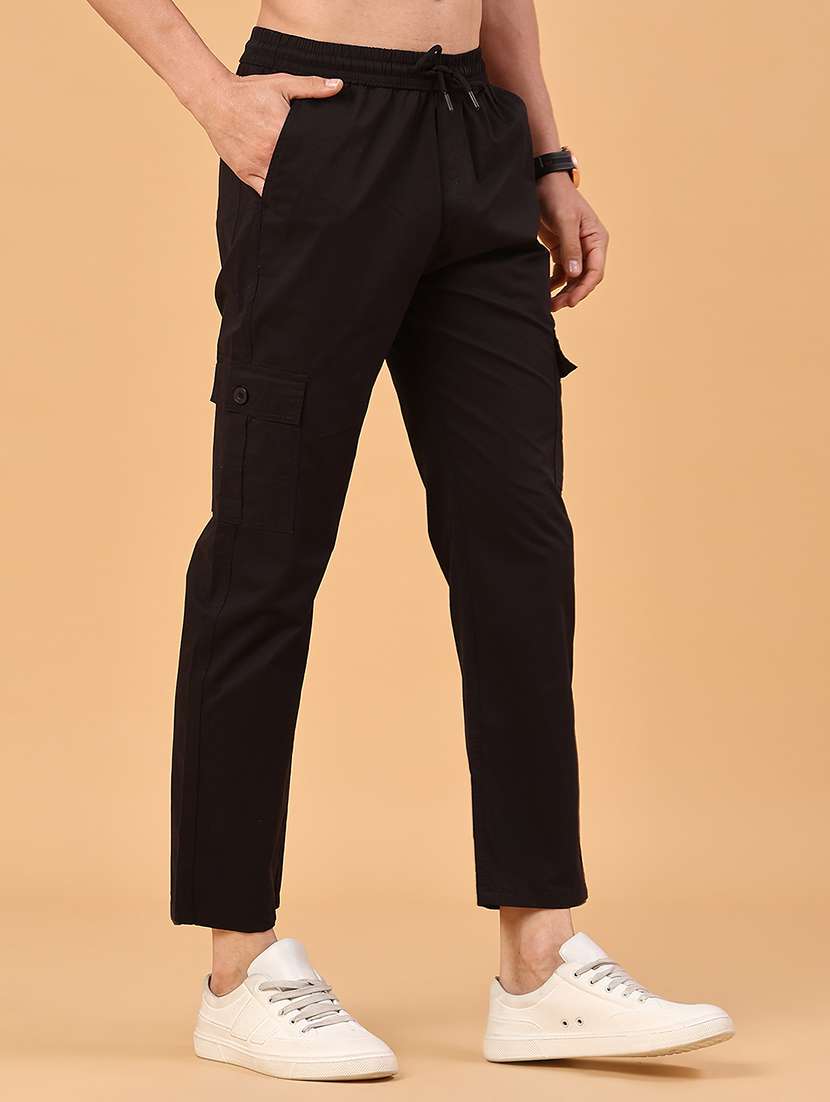 men solid mid rise regular fit cargo  - 22323368 -  Standard Image - 3