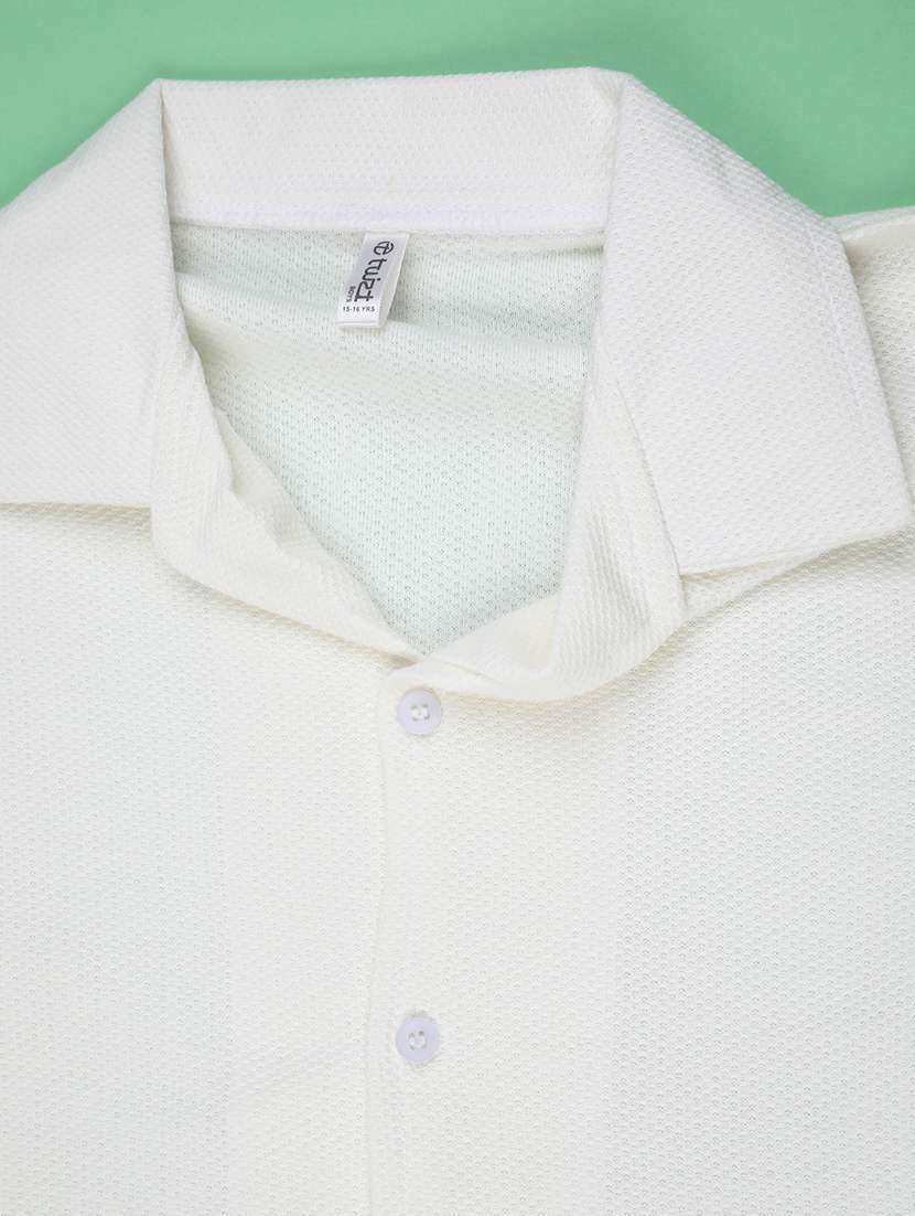 boys solid collared short sleeve shirt - 22323387 -  Standard Image - 3