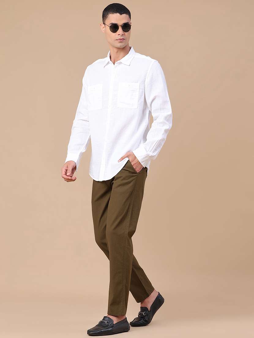 men solid long sleeve regular fit casual shirt - 22323400 -  Standard Image - 5
