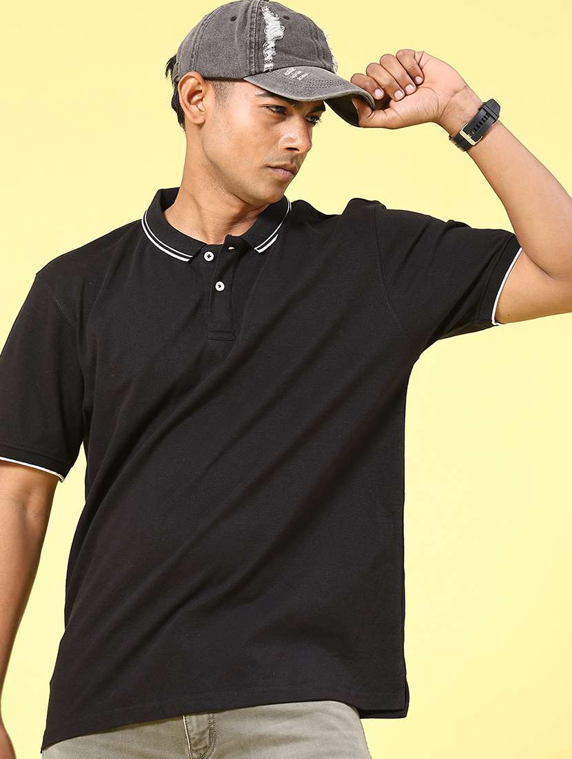 men solid short sleeve regular fit polo t-shirt