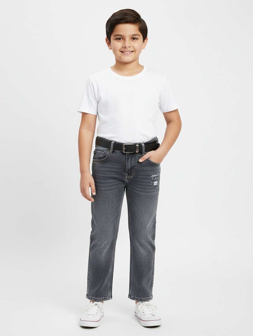 grey poly cotton plain jean
