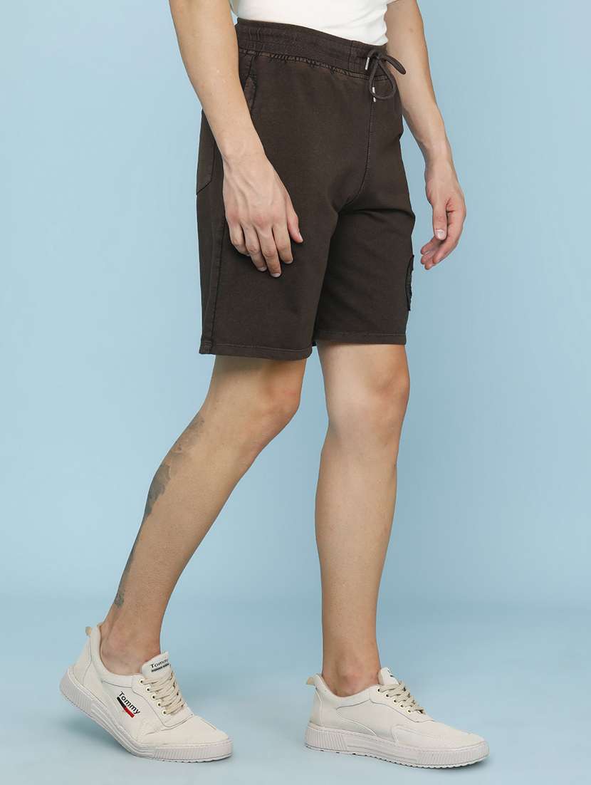 Men Solid Mid Rise Regular Fit Shorts - 22323582 -  Standard Image - 3