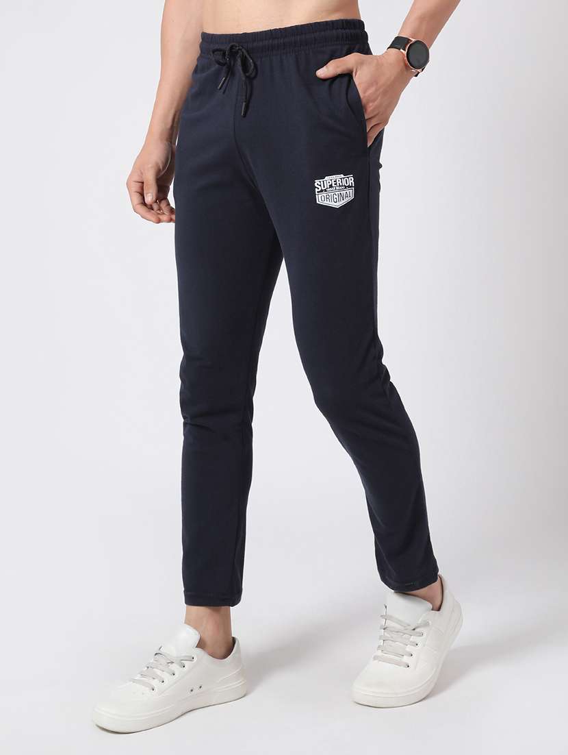 navy blue cotton  full length track pant