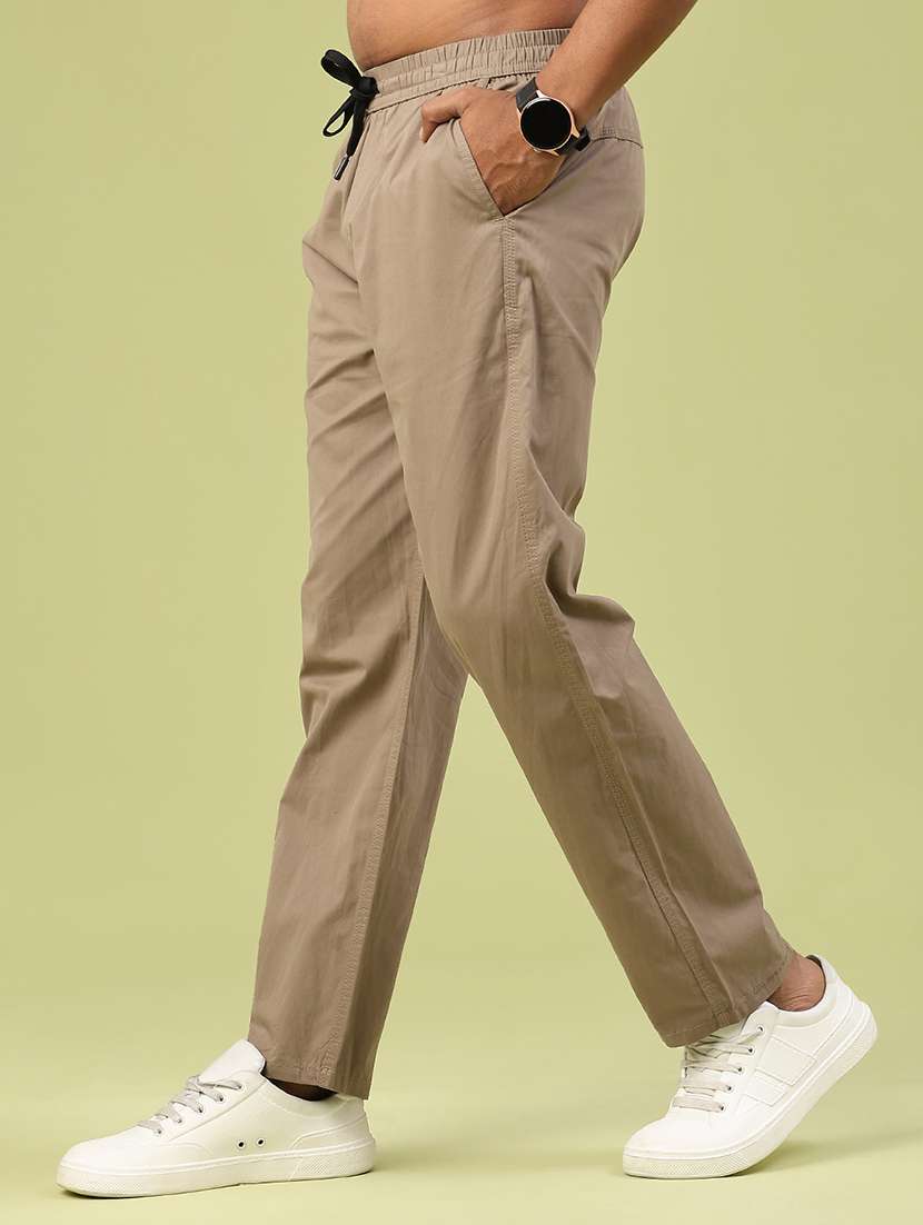 men solid mid rise full length track pant - 22323594 -  Standard Image - 3