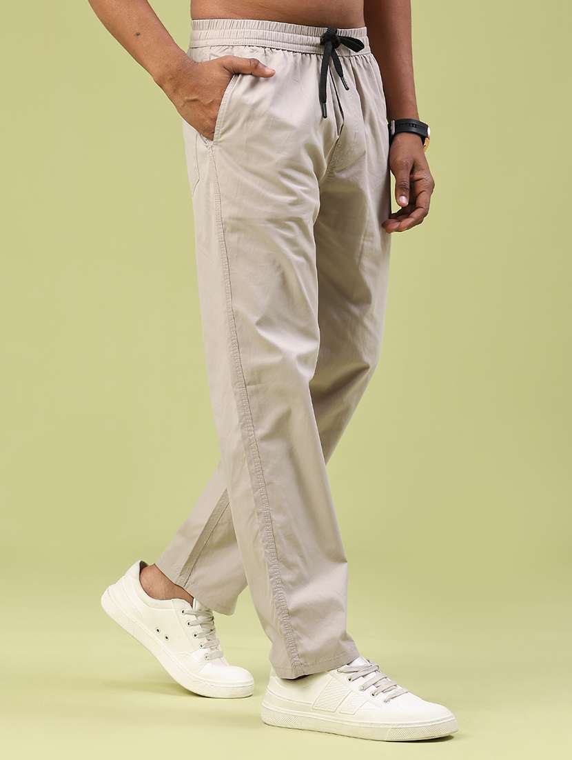 men solid mid rise full length track pant - 22323595 -  Standard Image - 3