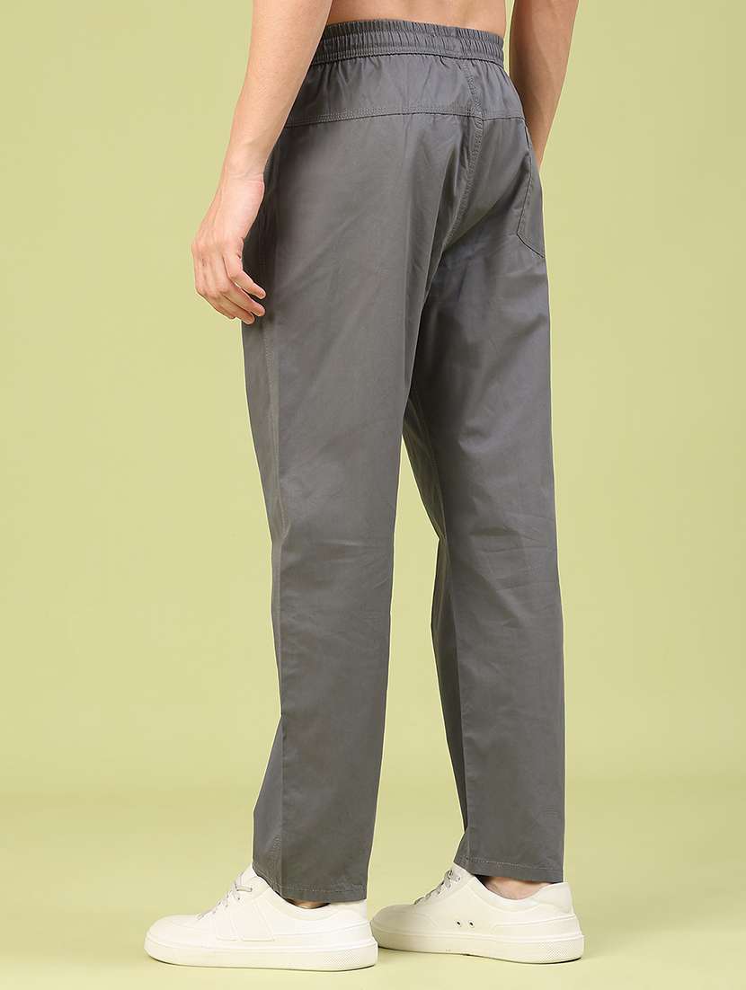 men solid mid rise full length track pant - 22323596 -  Standard Image - 3