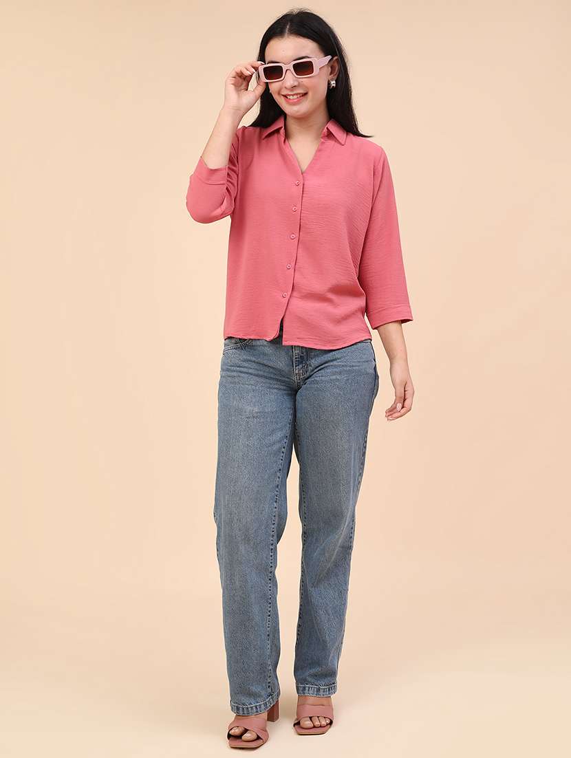 peach cotton regular shirt - 22323607 -  Standard Image - 5