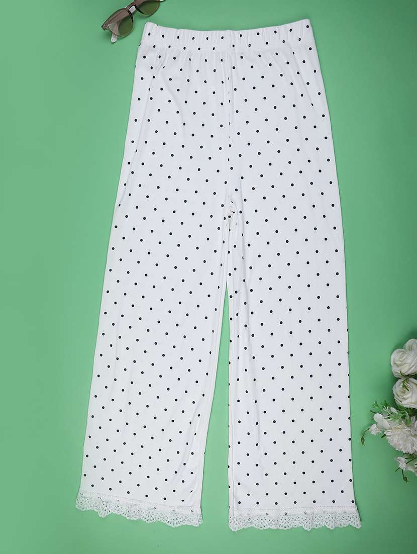 girls polka doted mid rise loungewear pyjama