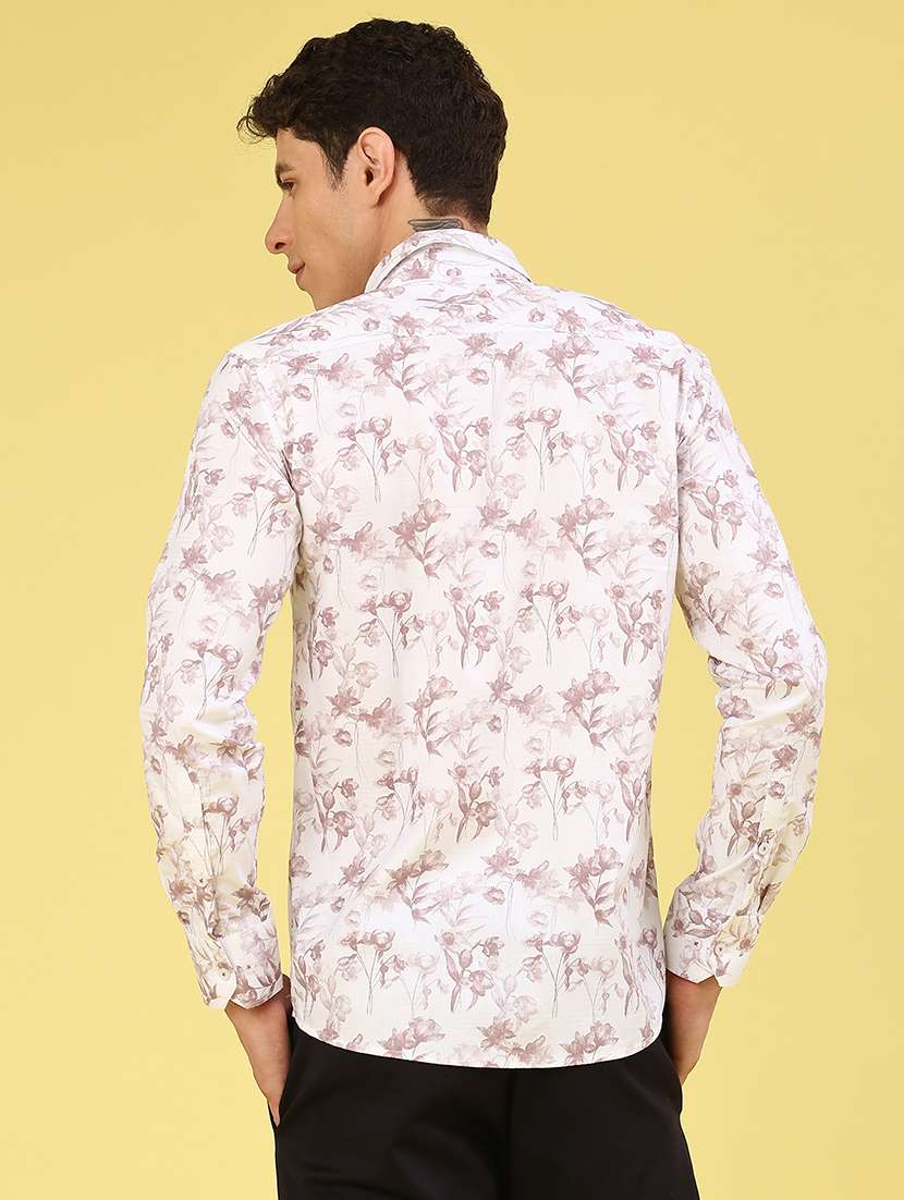 men printed long sleeve slim fit casual shirt - 22323797 -  Standard Image - 3