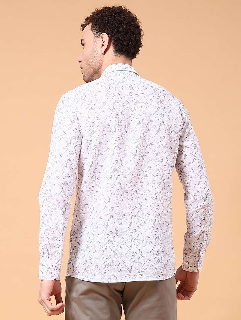 men printed long sleeve slim fit casual shirt - 22323829 -  Standard Image - 3