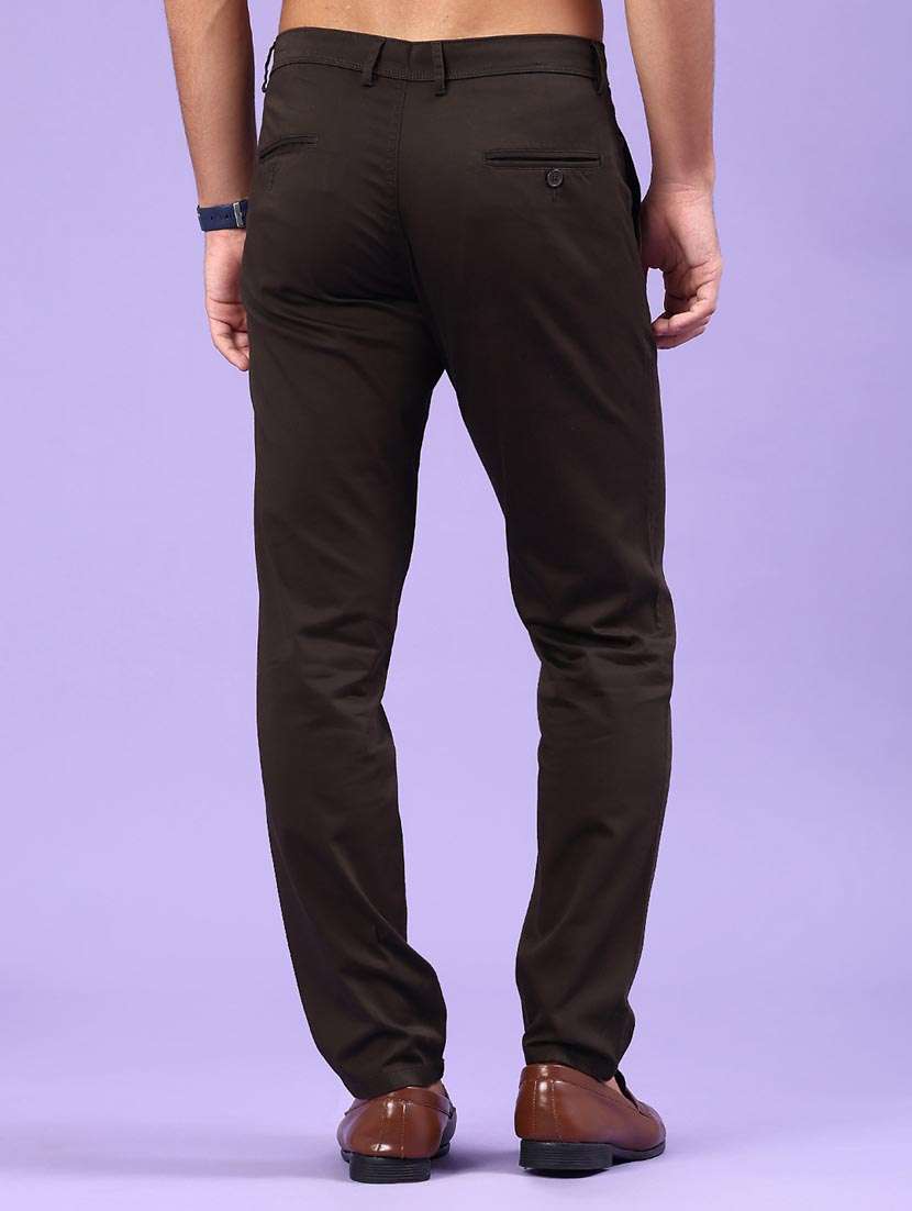 Men Olive Cotton Chinos Casual Trouser - 22323864 -  Standard Image - 3