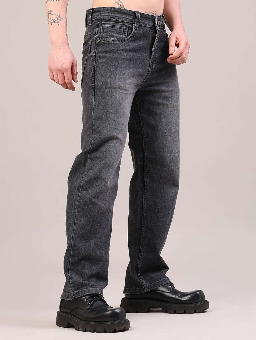 men washed mid rise full length straight fit jeans - 22323949 -  Standard Image - 3