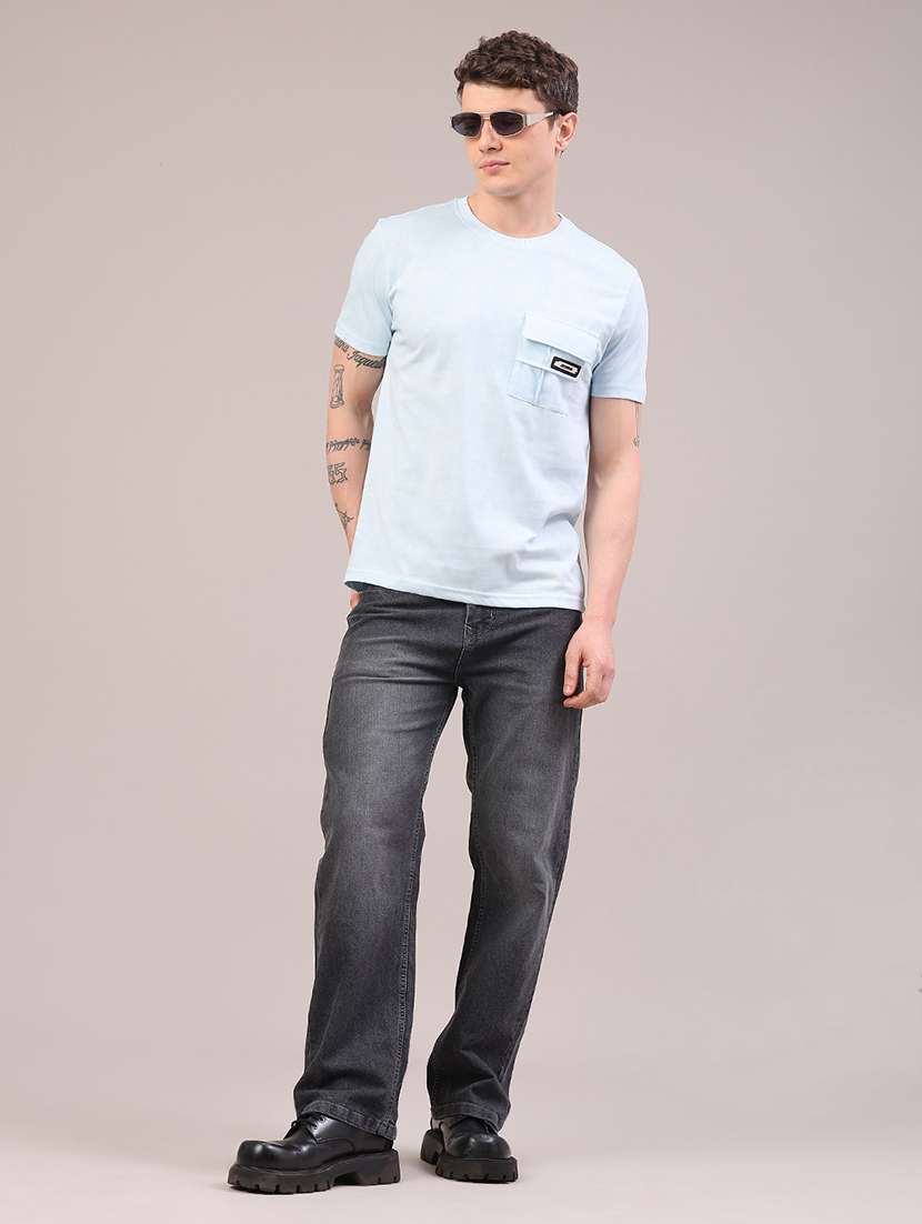 men washed mid rise full length straight fit jeans - 22323949 -  Standard Image - 5