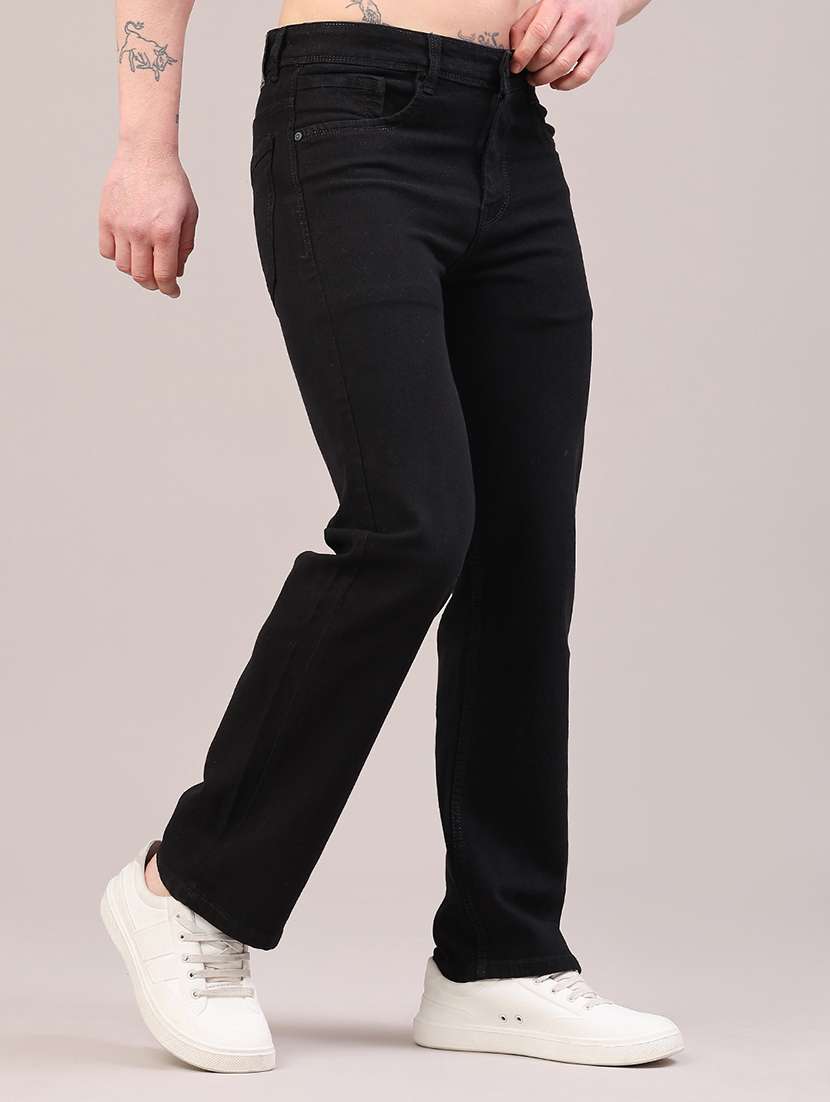 men plain mid rise full length straight fit jeans - 22323951 -  Standard Image - 3