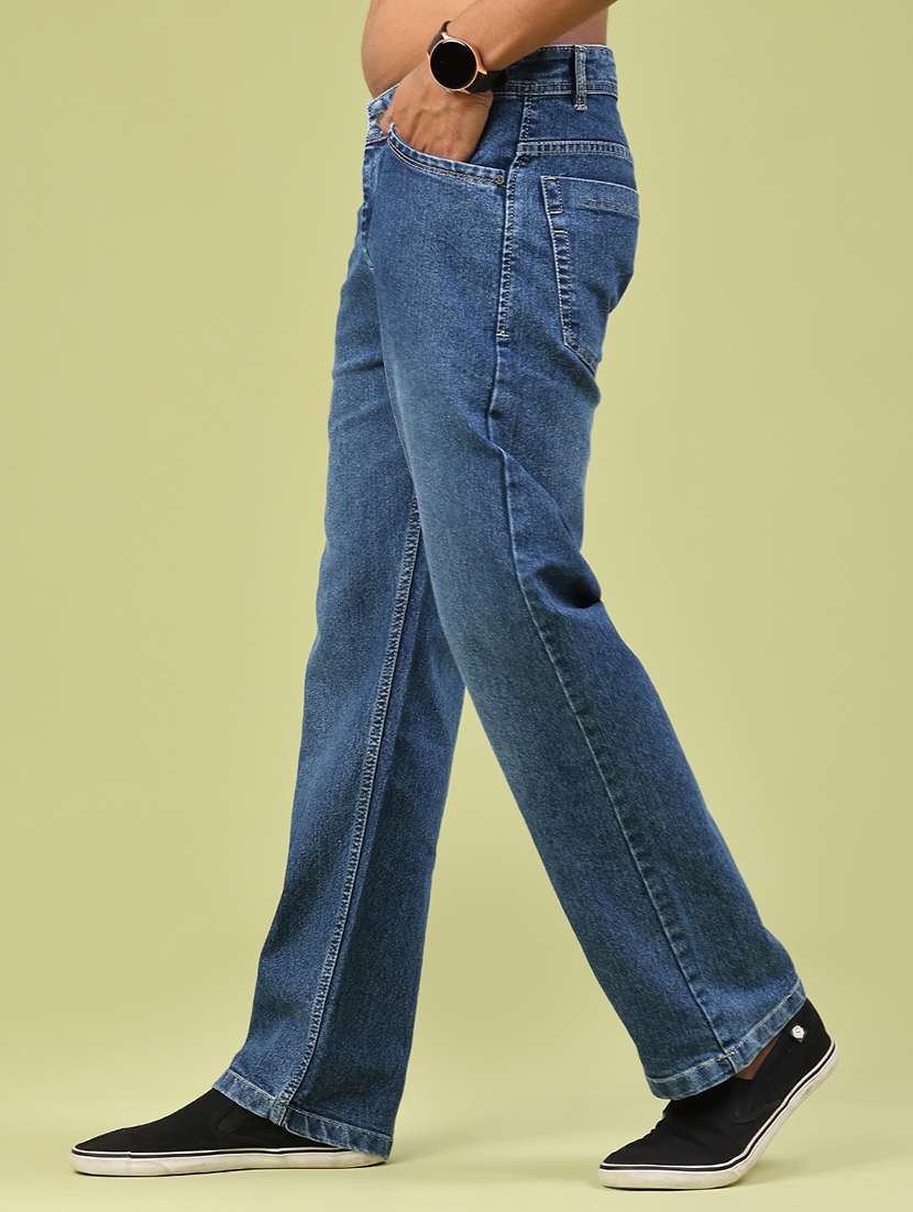 men washed mid rise full length straight fit jeans - 22323956 -  Standard Image - 3