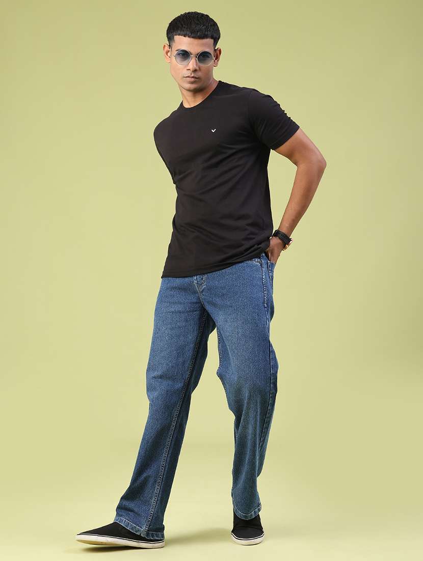 men washed mid rise full length straight fit jeans - 22323956 -  Standard Image - 5