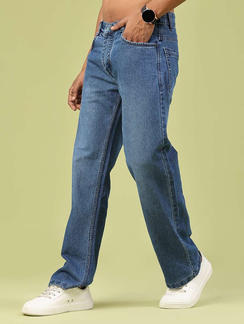 men washed mid rise full length straight fit jeans - 22323958 -  Standard Image - 3