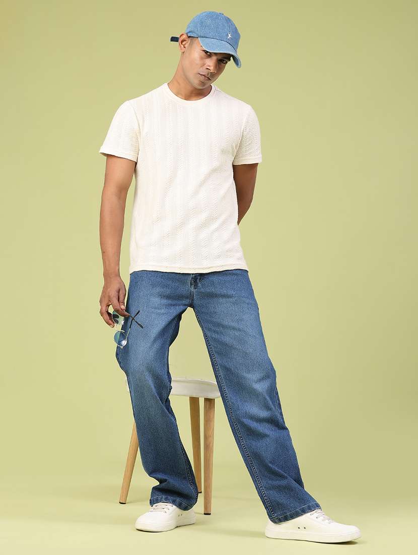 men washed mid rise full length straight fit jeans - 22323958 -  Standard Image - 5