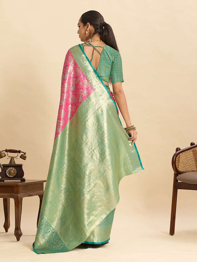 women self design banarasi saree with blouse - 22324046 -  Standard Image - 3