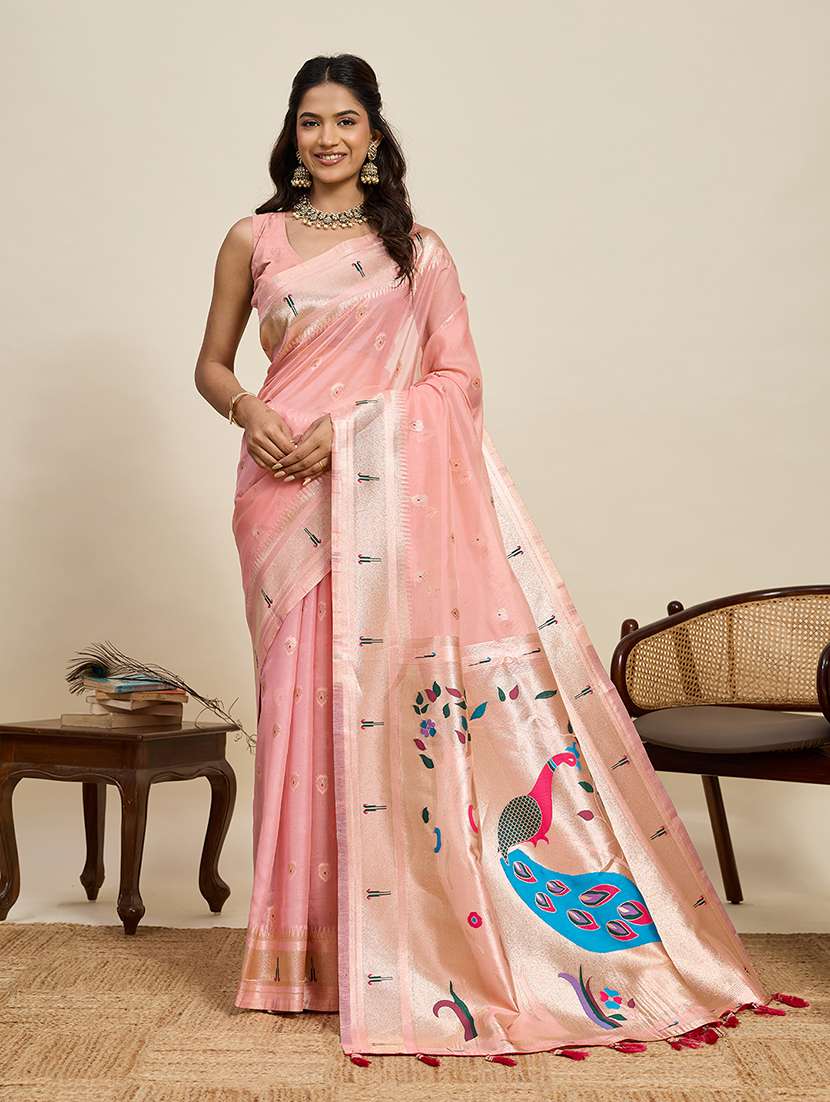 women self design paithani saree with blouse