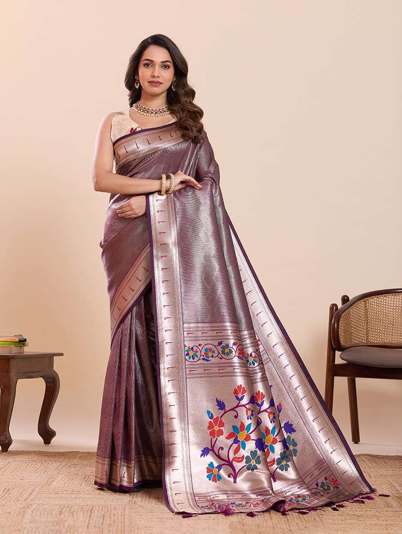 women self design paithani saree with blouse
