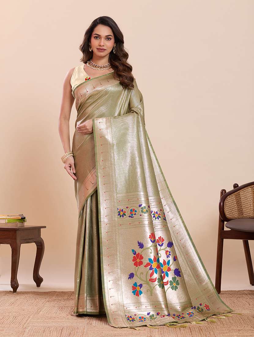women self design paithani saree with blouse