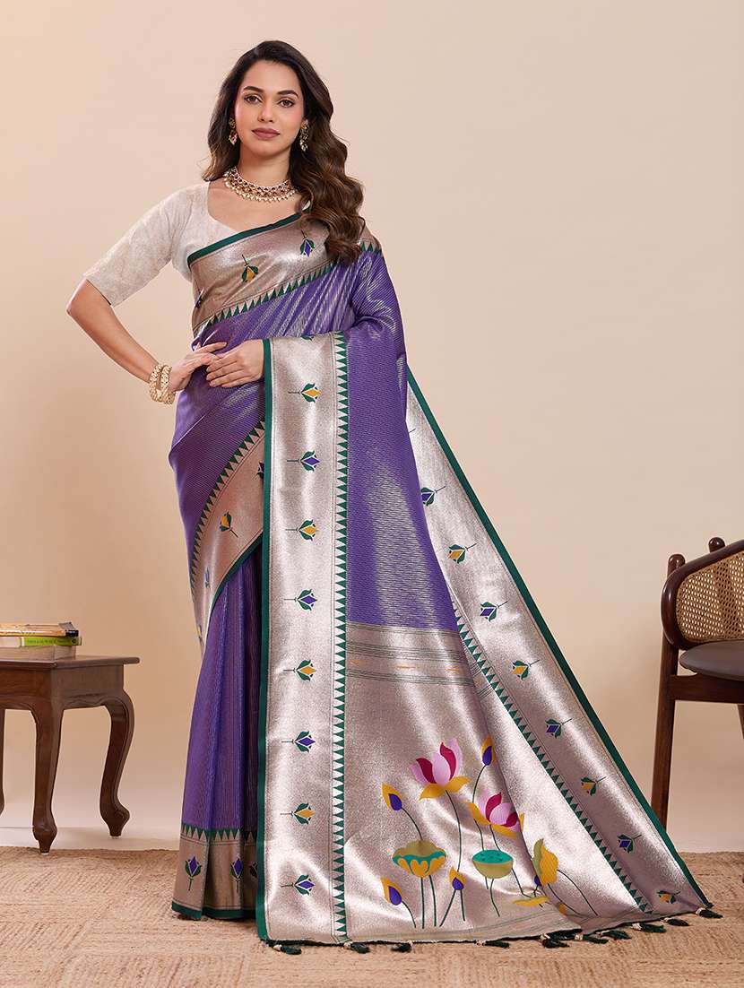 women self design paithani saree with blouse