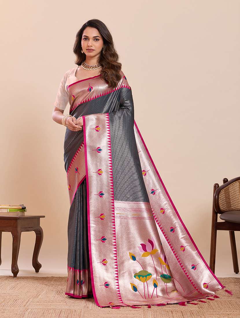 women self design paithani saree with blouse