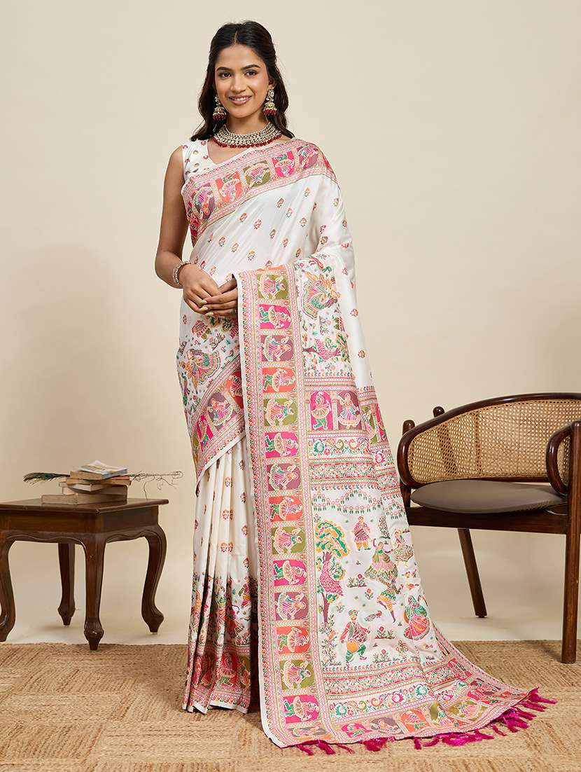 women self design banarasi saree with blouse