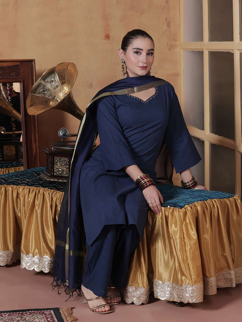 women navy blue suit set - 22324119 -  Standard Image - 5