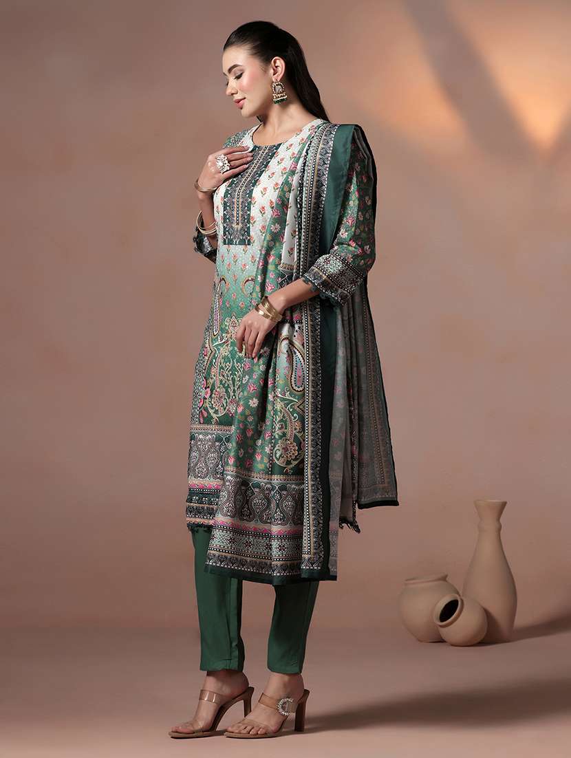 women printed round neck kurta pant with dupatta set - 22324140 -  Standard Image - 3