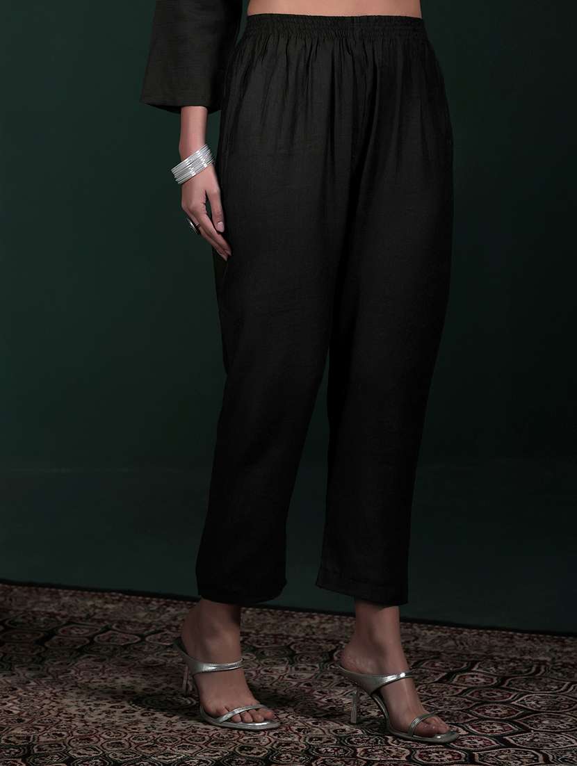 women solid with work three quarter sleeve kurta pant with dupatta set - 22324141 -  Standard Image - 5
