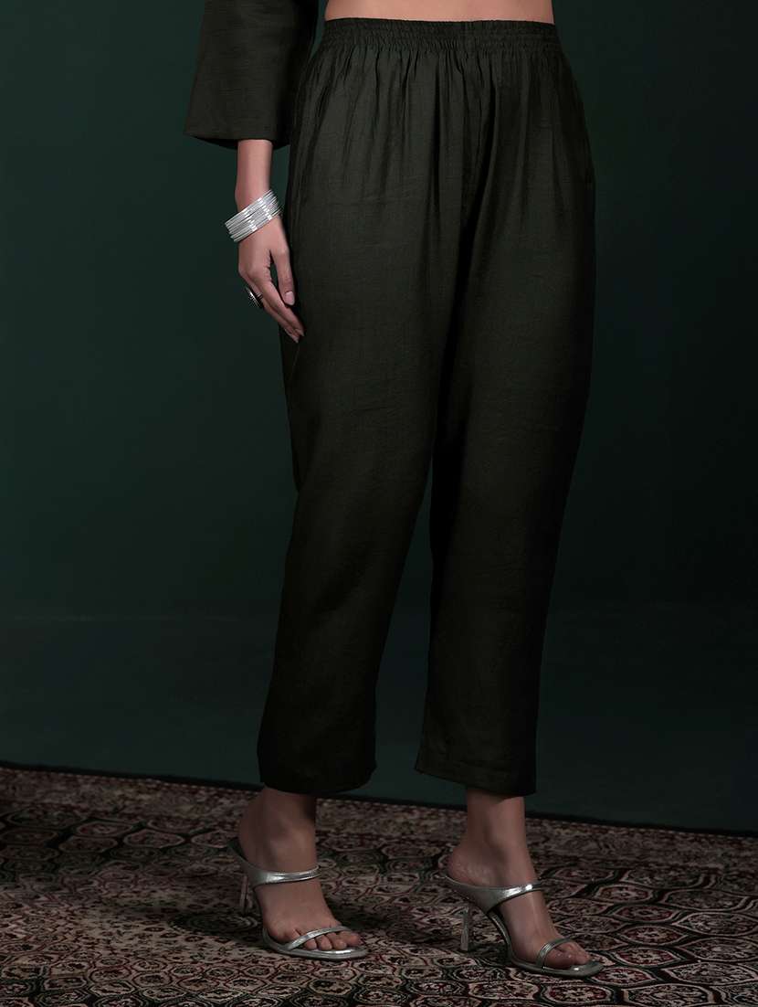 women solid with work three quarter sleeve kurta pant with dupatta set - 22324144 -  Standard Image - 5