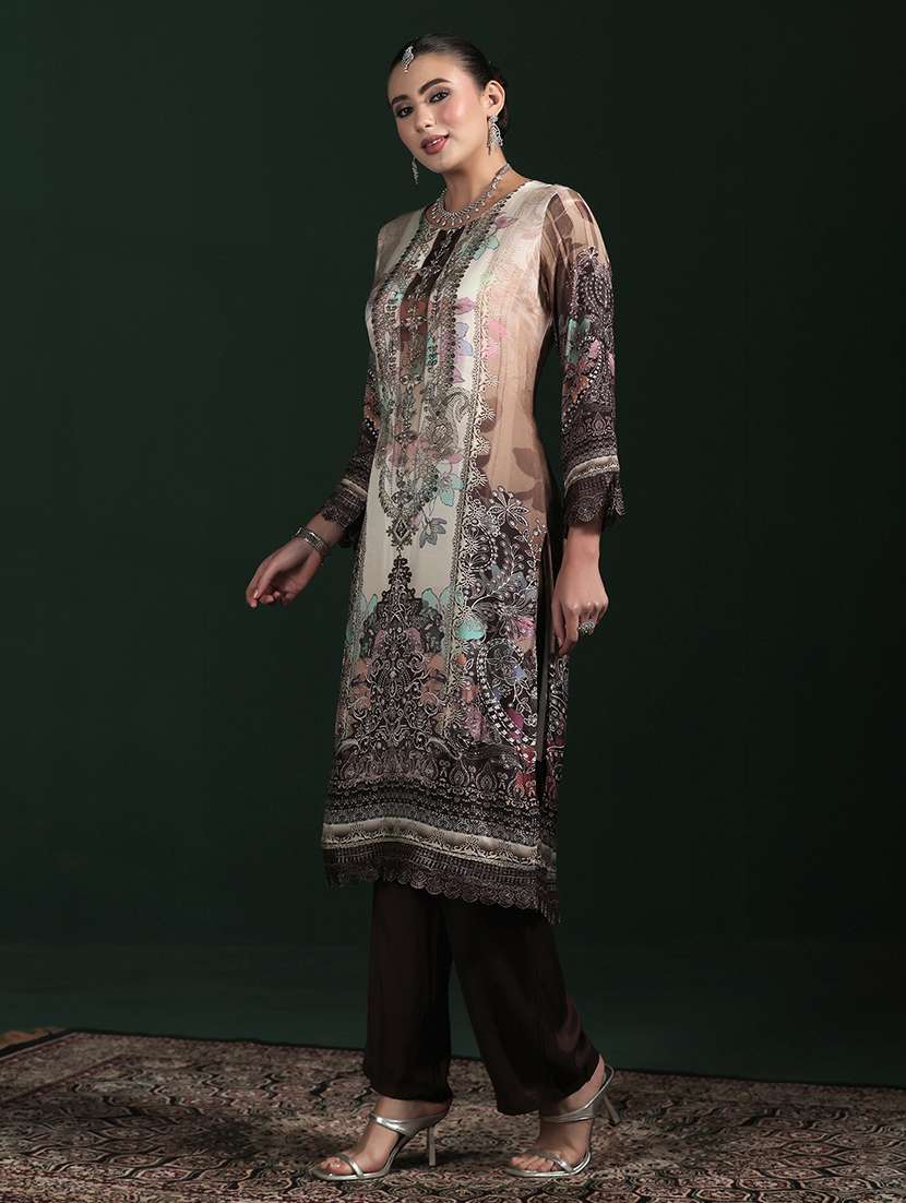 women printed round neck kurta pant with dupatta set - 22324154 -  Standard Image - 3