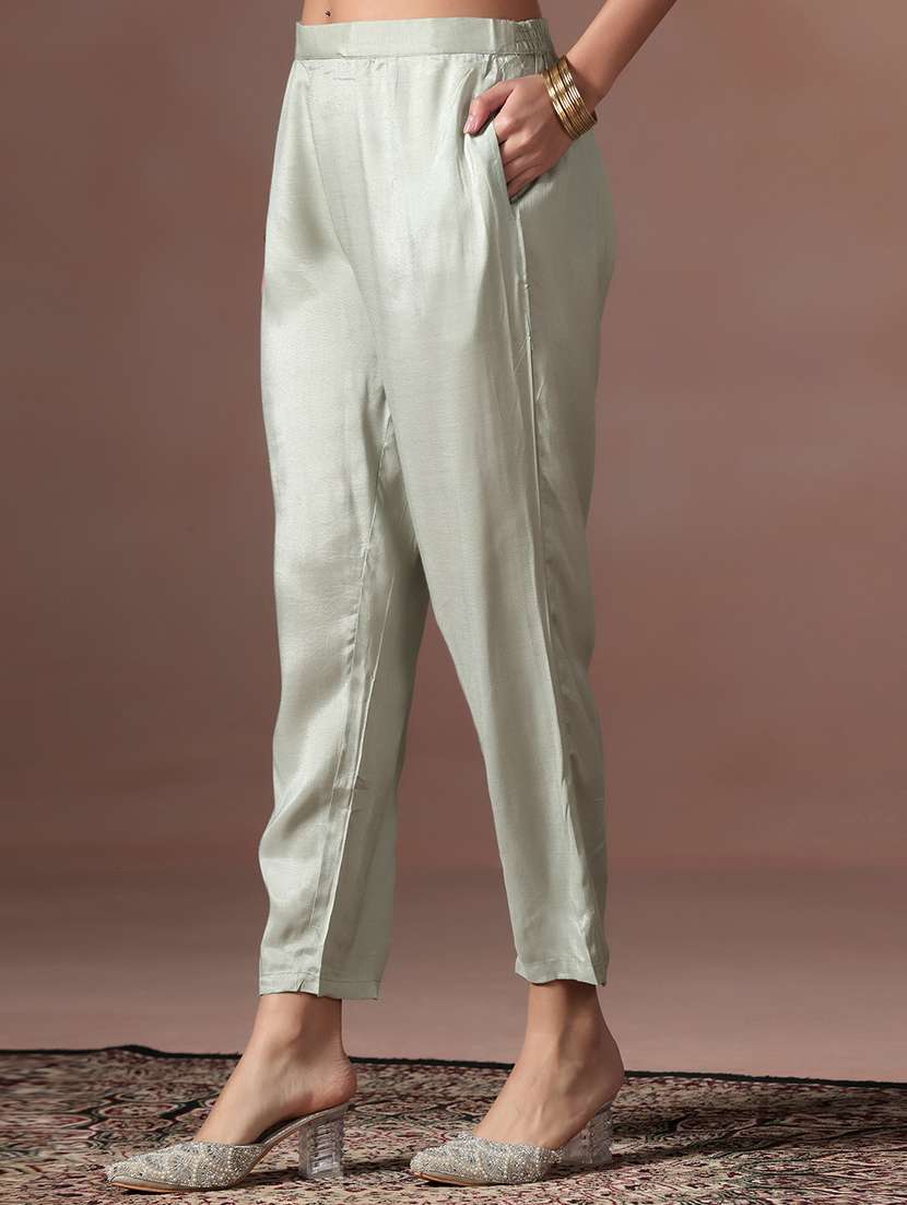 women solid with work three quarter sleeve kurta pant with dupatta set - 22324157 -  Standard Image - 5