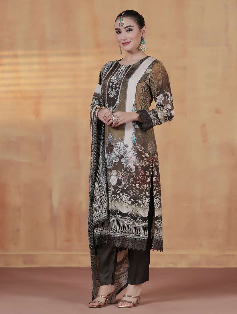 Women Printed Round Neck Kurta Pant With Dupatta Set - 22324163 -  Standard Image - 3