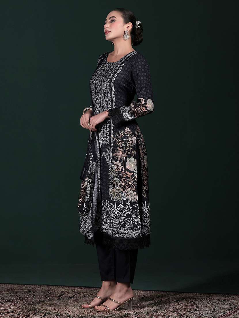 women printed round neck kurta pant with dupatta set - 22324165 -  Standard Image - 3