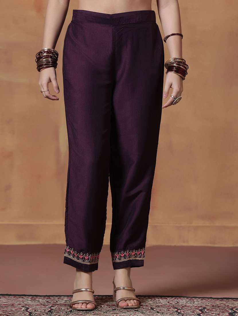 women solid with work three quarter sleeve kurta pant with dupatta set - 22324180 -  Standard Image - 5