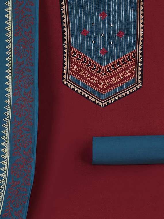 women solid unstitched suit set - 22324228 -  Standard Image - 3