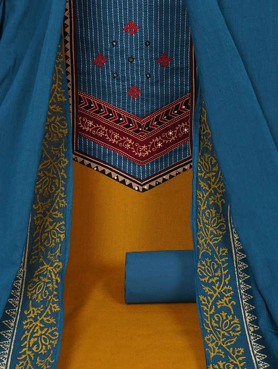 women solid unstitched suit set - 22324229 -  Standard Image - 3