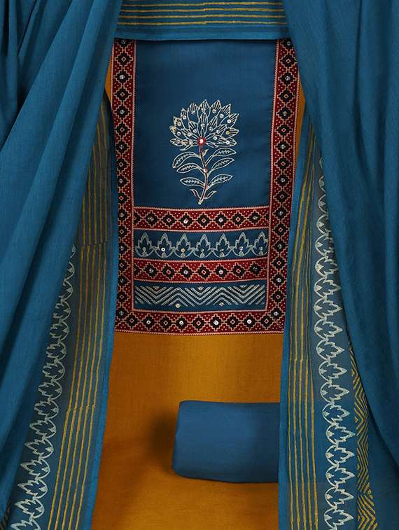 women solid unstitched suit set - 22324233 -  Standard Image - 3